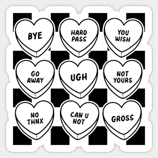 Anti Love Pills Black And White Love Sucks Anti Love Sticker